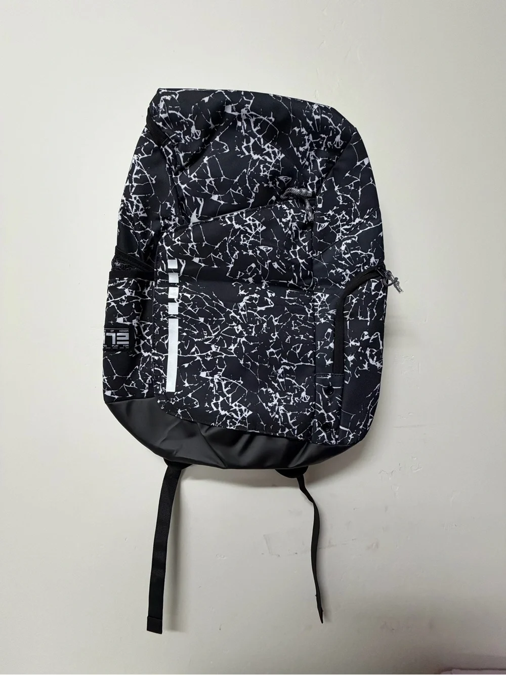 Marble-Pattern Black Men's Backpack
